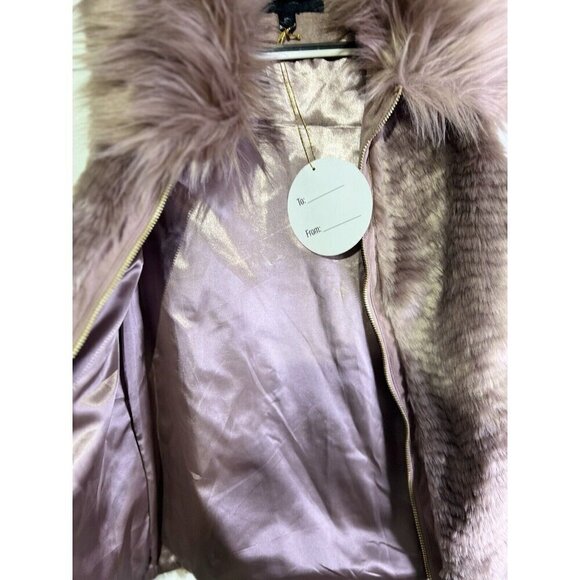 MARC NEW YORK NWT Stunning Mauve Faux Fur Sleeveless Coat Vest Size XS - Picture 3 of 10